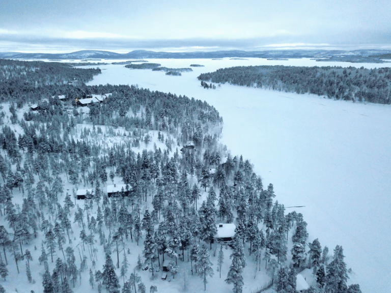 Découverte La vue sur la belle nature et le paysage de la majestueuse Finlande forêt en hiver.