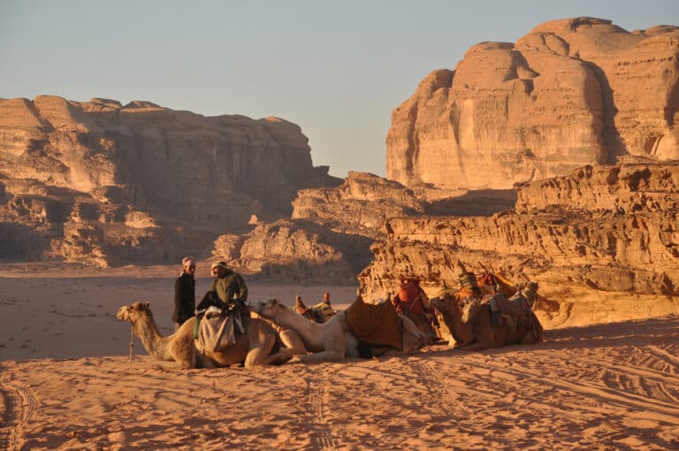 Randonnée Jordanie à chameau désert Wadi Rum