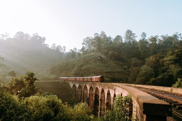 Randonnée au Sri Lanka architecture coloniald Nine arches bridge entourée d'une forêt Akaoka