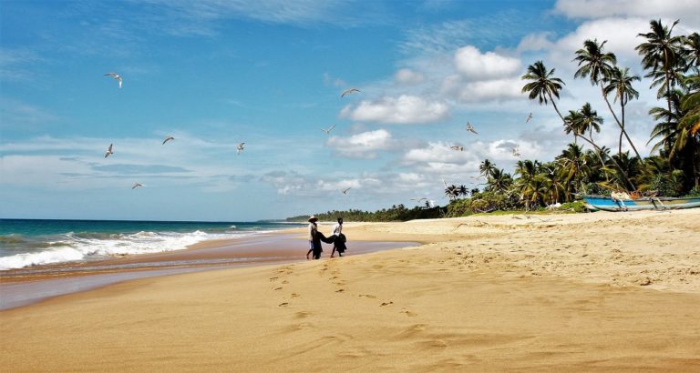 Séjour au Sri Lanka : deux hommes sur la plage qui reviennent de la pêche Akaoka